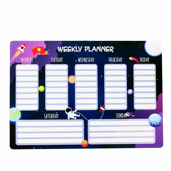 Magnetic Weekly Planner for Kids, Interactive Reusable Wall Calendar - alternate
