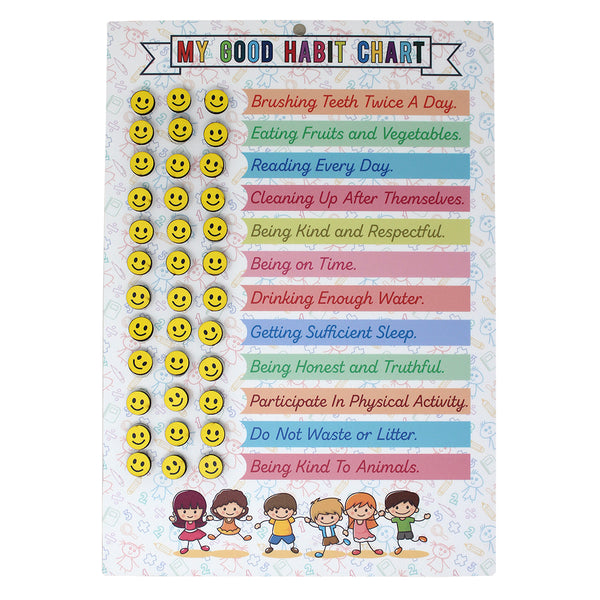 Good Habit Chart, Reusable Behavior Tracker with Smilies - alternate