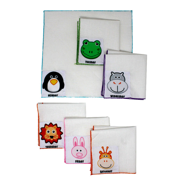 Weekday Handkerchief Set of 6 for Kids - alternate