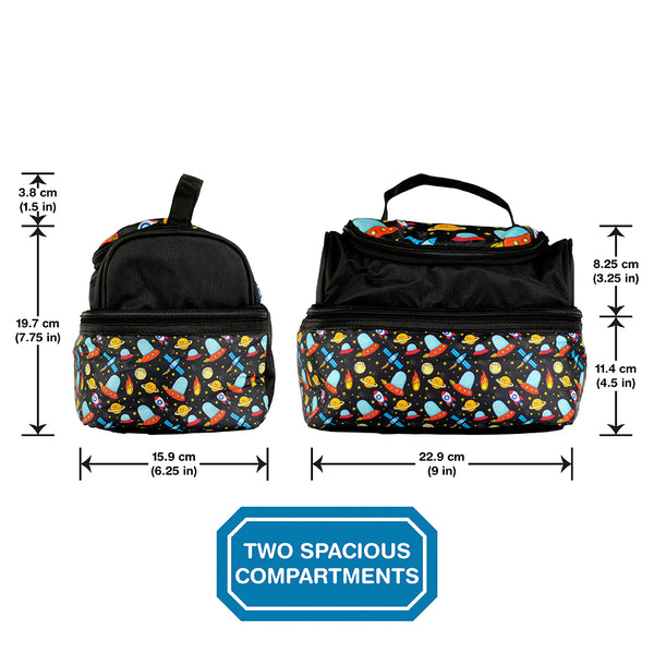 Compact Lunch Bag with 2 compartments, Insulated Tiffin Bag - alternate