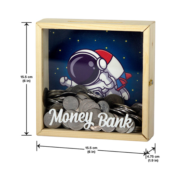 Square Wooden Piggy Bank - alternate