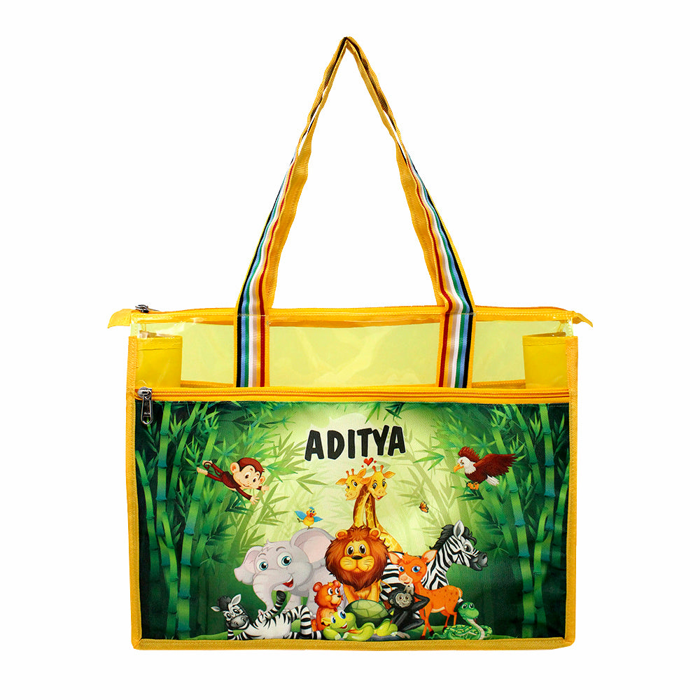 Kids Colour PVC Tote Bag – Trendy Transparent Bag for Girls &amp; Boys – Animals design