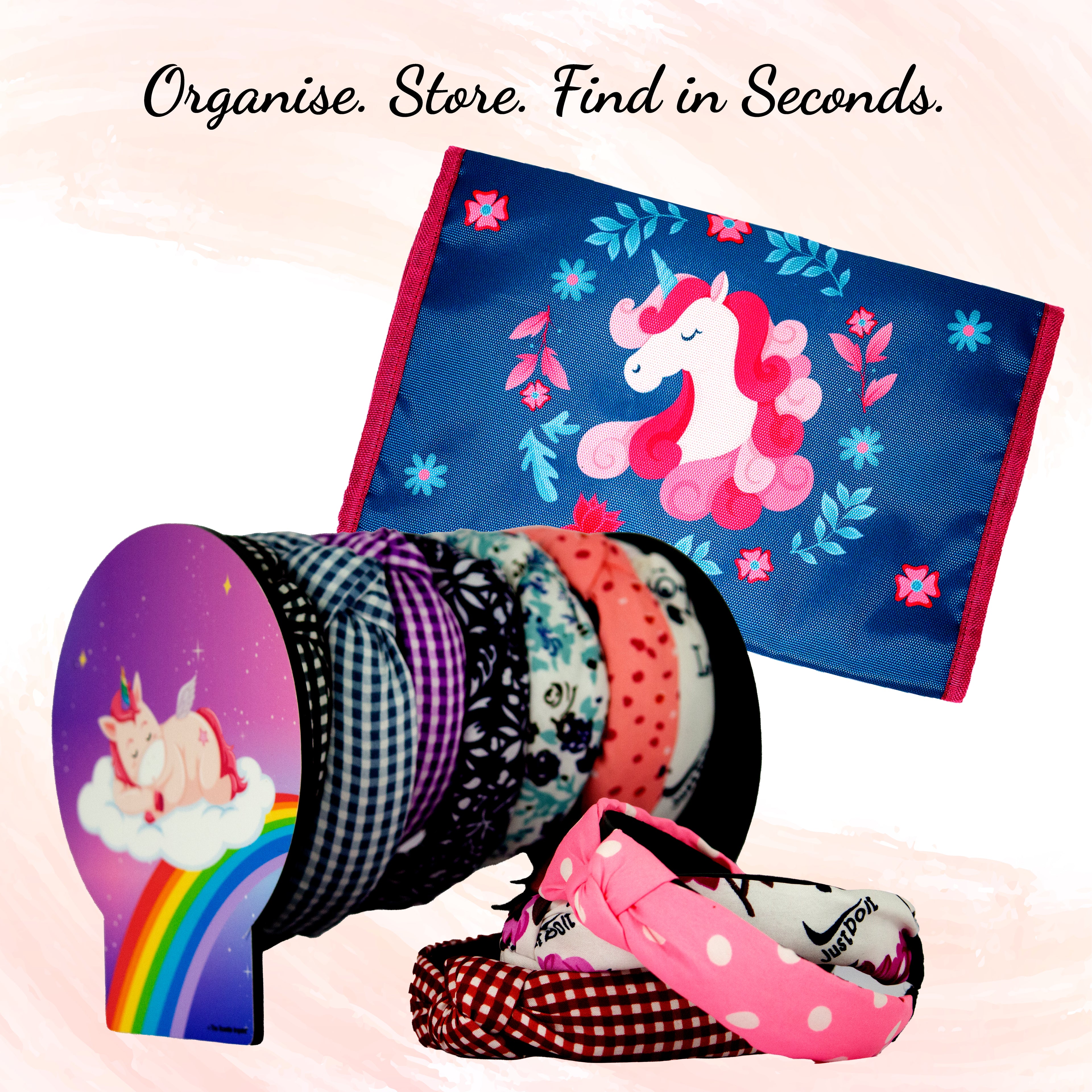 Hair Accessories Organiser Bundle – Hairband Organiser + Clip Pouch