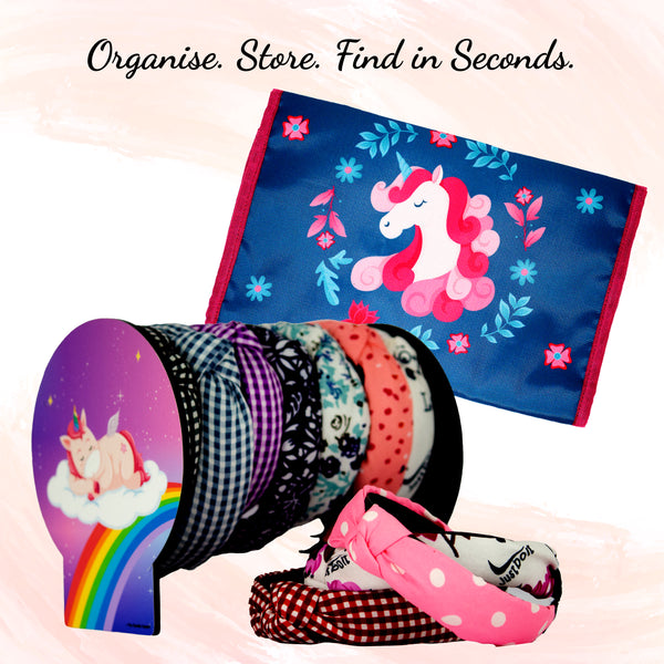 Hair Accessories Organiser Bundle – Hairband Organiser + Clip Pouch