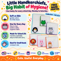 Kids Weekday Handkerchief Set of 6 – Printed Cotton Hankies – Animals design